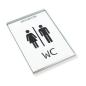 Preview: Tuerschild Vitrum G aus Glas und Edelstahl 150 105 mm